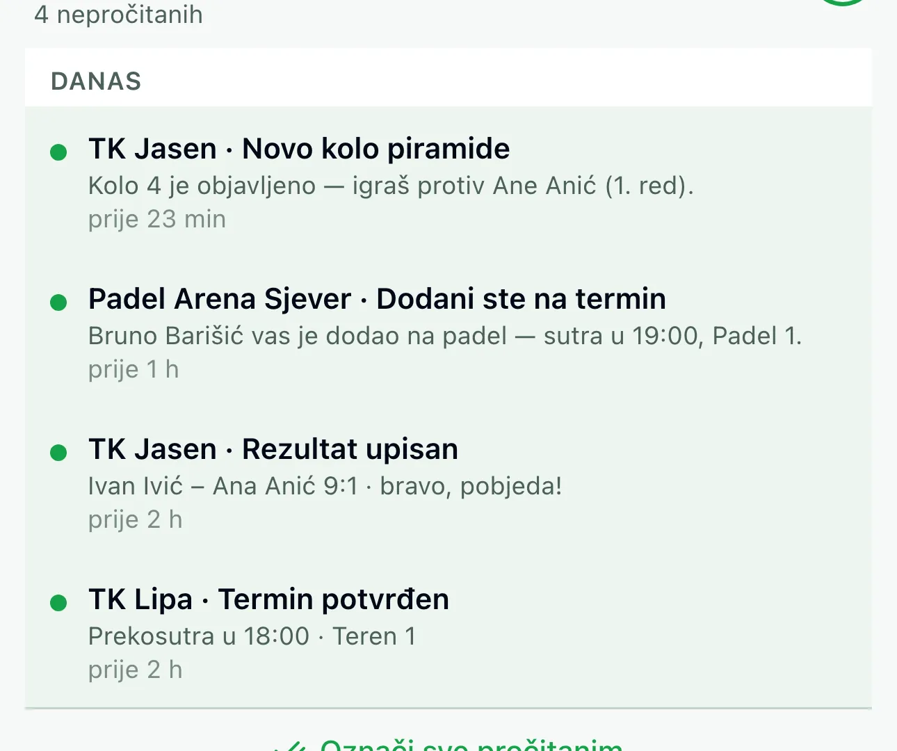 Obavijesti iz više klubova na jednom mjestu